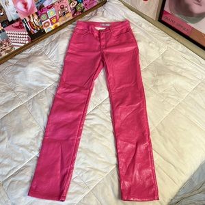 Edikted Pink Leather Pants